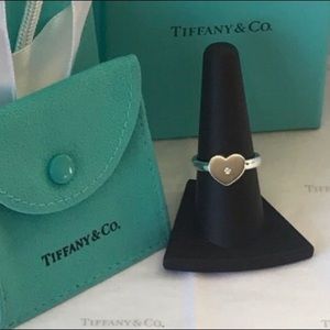 Tiffany & Co Paloma Picasso Modern Heart Diamond Ring Size 8 Sterling GUC